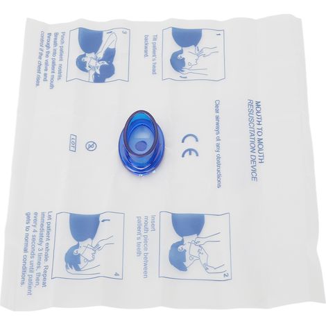 Lot de 10 écrans faciaux de protection CPR jetables avec valve unidirectionnelle pour entraînement (1/5)