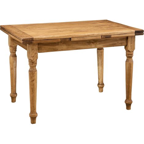 Solid wood table 120x80 cm Extendable table Dining and kitchen table Made in Italy Handcrafted Rectangular coffee table (1/5)