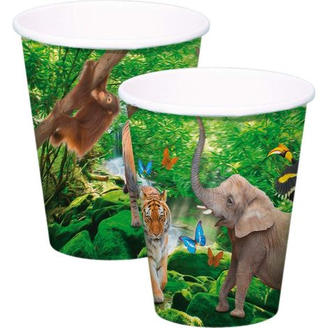Bicchieri da festa safari 250 ml - 8 pezzi (1/3)