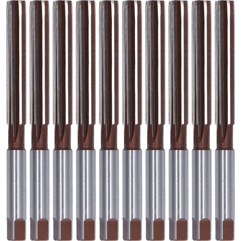 10 Pièces Alésoirs à Main 6 Gouttières Droites Système Américain 9SiCr Outillage 3/8in Brun Rouge (1/5)