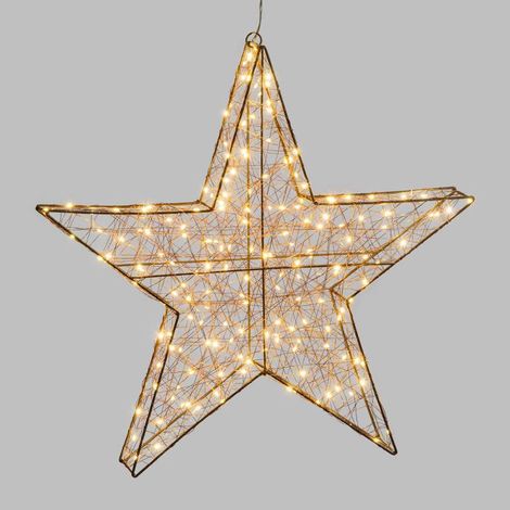Etoile lumineuse fil 60CM métal cuivré 180 micro LED banc chaud Lotti (1/4)