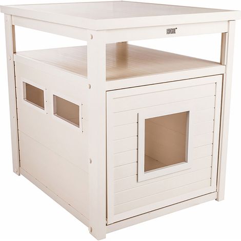 Arenero para Gatos YAKARTA - Estético y Decorativo - 4 Colores Disponibles - Fabricado en ECOTEX (Blanco) (1/3)