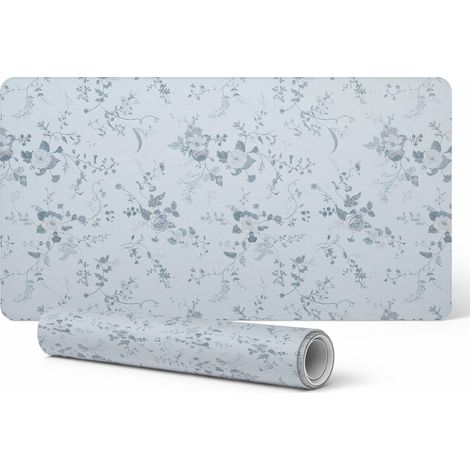 Alfombrilla protectora antideslizante para escritorio con estampado floral vintage, 100x50 cm.