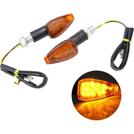 2pcs Clignotants Moto 14LED Lampe de Direction Accessoire pour Yamaha Lentille Jaune (1/5)