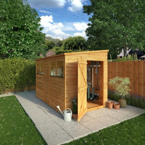 Waltons 10 x 6 Premium Wooden Shed Shiplap Pent Tongue and Groove with Windows 10ft x 6ft (1/5)
