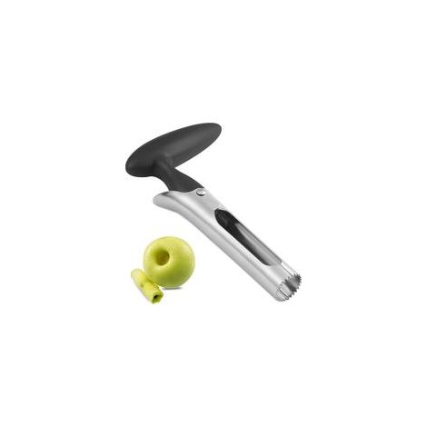 Évideur à pommes, évideur haut de gamme avec poignée ergonomique, évideur à pommes en acier inoxydable, bord dentelé, évideur de cuisine durable pour pommes, poires et poivrons (noir)-Crezuo