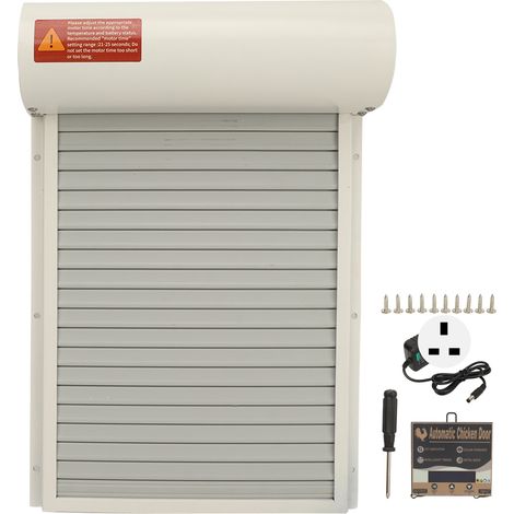 Porte de poulailler automatique - Contrôleur à écran LED robuste avec modes manuel et minuterie, 100V-240V, prise UK blanche, pour poules, canards, oies (1/5)