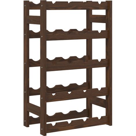 Wine Rack for 20 Bottles Brown Solid Wood Pine vidaXL