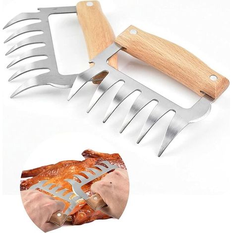 artigli per carne di maiale in acciaio inossidabile per barbecue, accessori per griglia, artigli d'orso per cucinare al barbecue