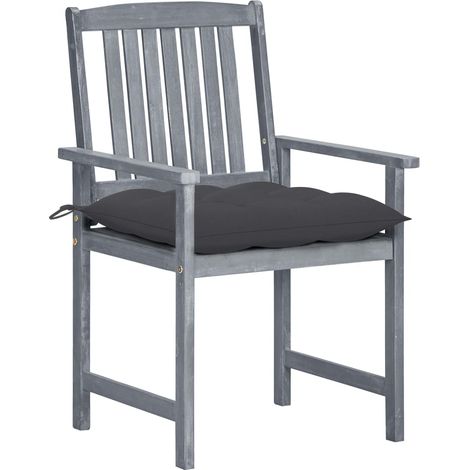 Maison Exclusive - Sedie da Giardino con Cuscini 8 pz in Massello di Acacia Grigie