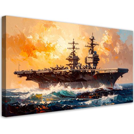 Wandbild Flugzeugträger auf See 80x40 cm (1/5)