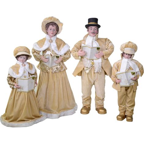 Famiglia cantori tessuto oro set 4pz cm21x15h70