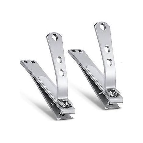 Lot de 2 coupe-ongles pour ongles épais, coupe-ongles droits pour orteils, coupe-ongles robustes à large ouverture pour doigts et orteils