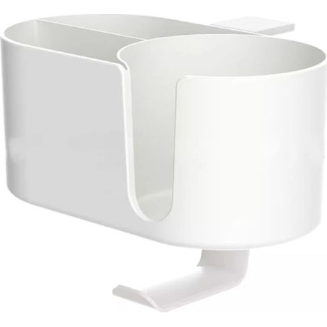 Organiseur de bureau blanc avec porte-gobelet et support pour casque audio - Accessoires de bureau 4 en 1 en polypropylène pour espace de travail à domicile (1/5)