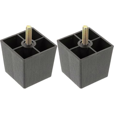 Six pieds de rechange pour canapé, pieds de meubles carrés coniques en plastique de 3,14 pouces avec vis M8, adaptés à la quincaillerie pour canapés, chaises, armoires et lits. (1/5)