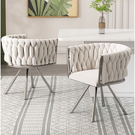 Sillas comedor giratorias 360 de terciopelo 2 uds OKMYHOME (1/5)