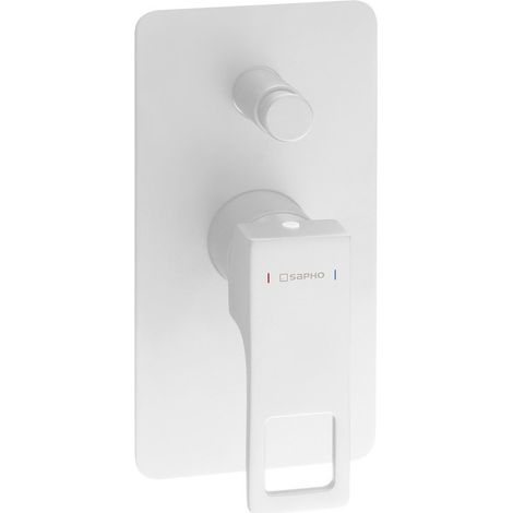 FORATA Mitigeur monocommande de douche 2 voies à encastrer, blanc mat (1/2)