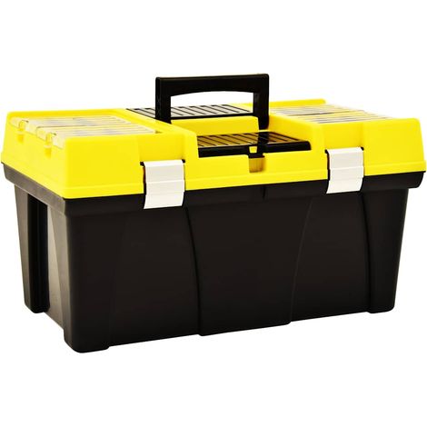 Boîte à outils-Coffre de rangement-Stockage Rangement Plastique 595x337x316 mm Jaune 557791 (1/5)