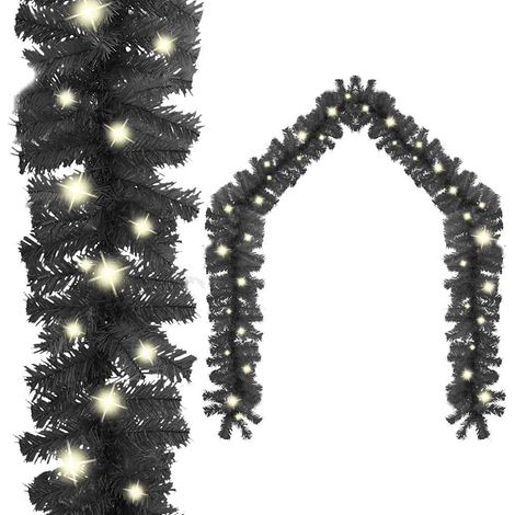 Guirnalda de Navidad con luces LED negro 10 m vidaXL