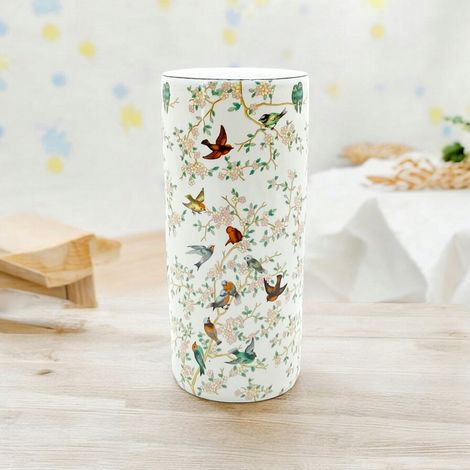 18 Inch Round Birds & Floral Umbrella Stand - Vase - L20 x W20 x H46 cm