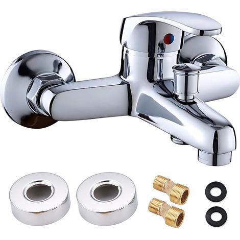 Mitigeur Baignoire, Robinet Baignoire à Taille Réglable 13,5-17,5 cm, Robinet Douche Alliage de Zinc pour Douche et Baignoires (1/5)