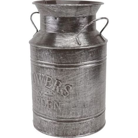 TAISHENGDA Metallvase, Shabby-Chic-Eisenkrug, Vintage-Milchvase, verzinkte Dose, rustikaler Blumenbehälter, Eimer, große verzinkte Landhausvase, englischer Eimer, silberner Topf (1/5)