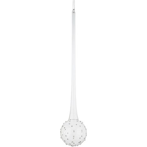 Pendaglio natalizio in vetro Trasparente BOLLA 8x h40 cm