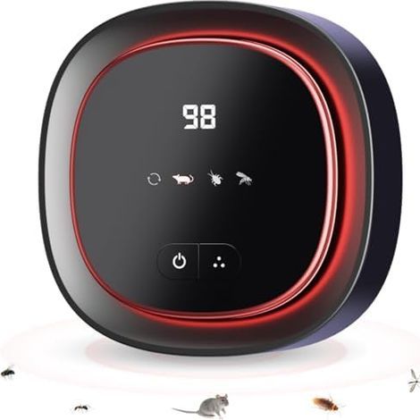 Ultrason Souris et Rats, 4 Modes Repulsif Rats Puissant, 360° Ultrasons pour Rongeurs Intérieur, 300 M² Répulsif Moustiques Cafards Insectes, Rongeurs, Mouches - (1/5)