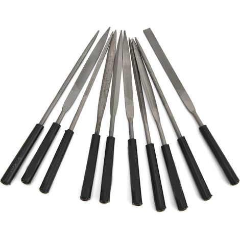 Nadelfeilen-Set Mini-Schmuckfeilen aus Kohlenstoffstahl, einseitig, zum Glätten von Metallmodulen, 4 x 160 mm (1/5)