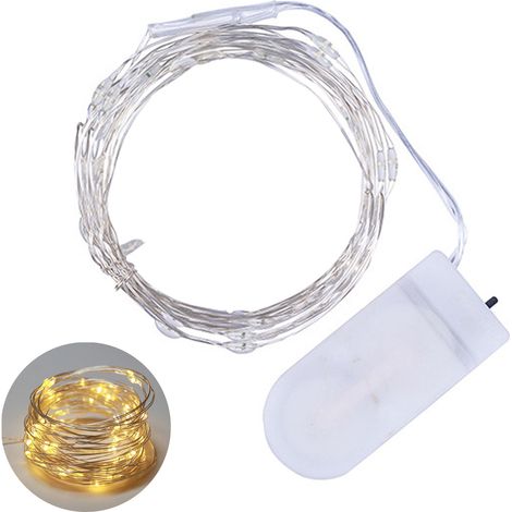 Guirnalda de luces giratoria y flexible, IP65, 2 m con 20 LED (blanco cálido) (1/5)