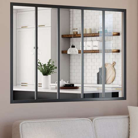 Capota de taller de metal negro esmaltado y cristal templado An. 150 x Al.108 cm