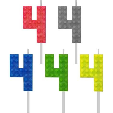 Geburtstagskerzenblöcke Nummer 4 5,5 cm MIX