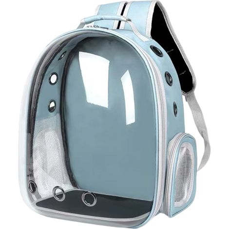 1 sac à dos pour petits animaux, ventilation optimale avec 11 orifices d'aération, fenêtre panoramique en polycarbonate, tapis inclus, adapté aux cochons d'Inde, lapins, reptiles et oiseaux (1/5)