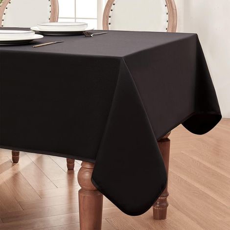 Tischdecke rechteckig 140x180 cm schwarz, schmutzabweisend, knitterfrei