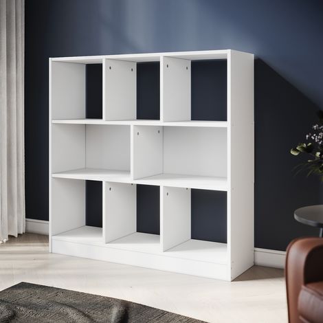 Elegant 3 Tier White Wood Bookcase and Shelves Home Office Storage Unit with Open Back 1000mm (1/5)