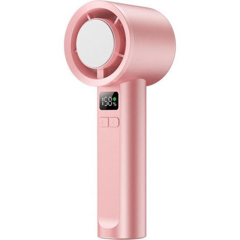 Ventilateur turbine portable rose avec fonction rafraîchissante, batterie rechargeable et performances optimales : indispensable pou (1/4)