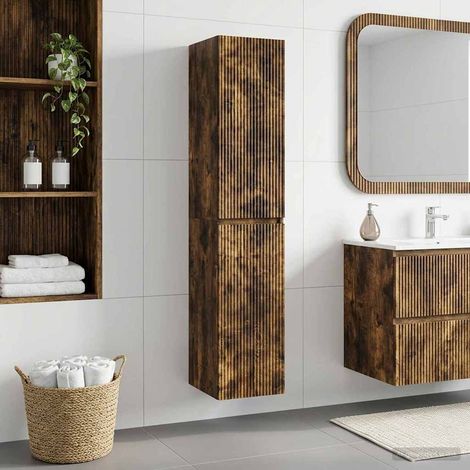 Mueble de baño montado en la pared Roble Ahumado