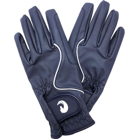 Coco Equestrian Blue (M) Ladies Breathable Synthetic Leather Horse Riding Gloves (1/5)
