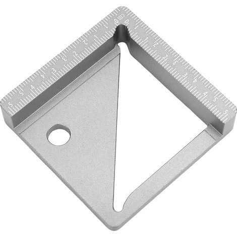 Règle de mesure bois alu alliage hauteur largeur diamètre tracé angle 45° multifonction pour ébénisterie 0-47mm 60x60x13mm (1/5)
