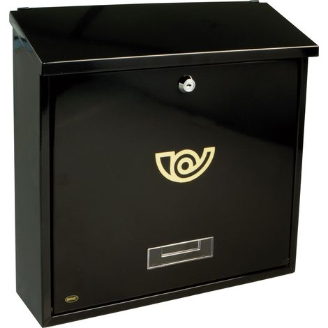 AMIG Boîte aux lettres 3 370 x 360 x 100 mm Acier Noir (1/3)