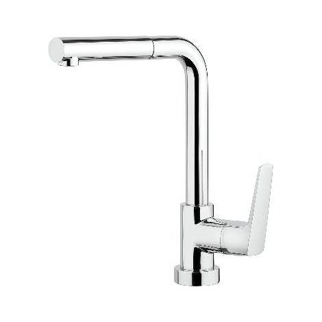 MITIGEUR MONOCOMPOSANT POUR ÉVIER AVEC DOUCHE EXTRAIBLE SPARTACO Dimensions : Chrome