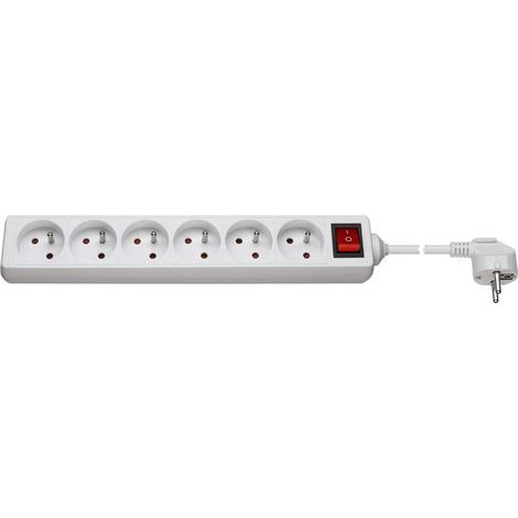 Bloc Multiprise avec Interrupteur, Blanc, 1.5 m Longueur de Câble (1/2)