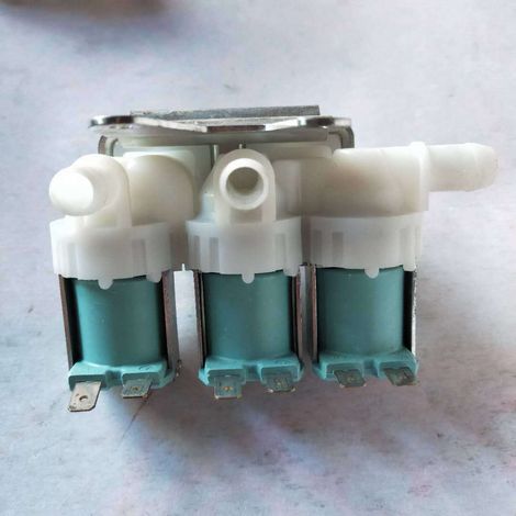 Électrovanne d'arrivée d'eau pour lave-linge à tambour entièrement automatique 120 V 60 Hz 33090157 Deux entrées, trois sorties (1/4)