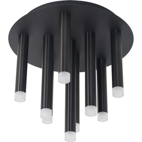 Plafonnier spots Polux GLAM noir 9xG9 alu 30x30 cm (1/5)