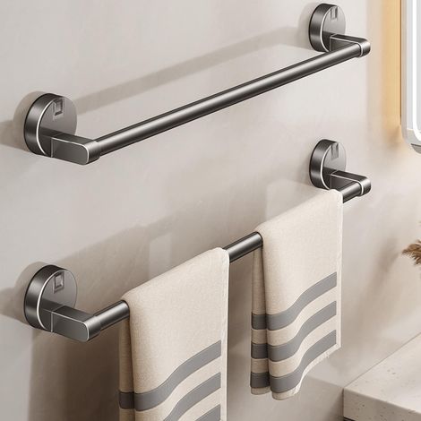 Barre porte-serviettes à ventouses, sans perçage, en al 30 cm/11,8 po) (1/5)