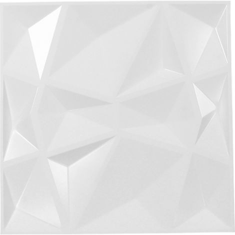 Panneau mural 3D en PVC, 12 pièces, 19.7 pouces, décoratif texturé pour décoration intérieure, blanc (1/5)