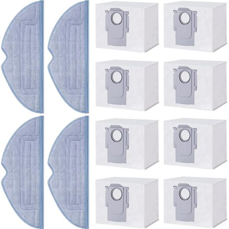 Staubbeutel Mopp Wischtücher für Roborock S7 MaxV Ultra/ S7 Pro Ultra, 8 Staubbeutel 4 Mopp Wischtücher Lappen, Zubehörset Ersatzteile Saugroboter Ersatzteile Saugroboter (1/5)