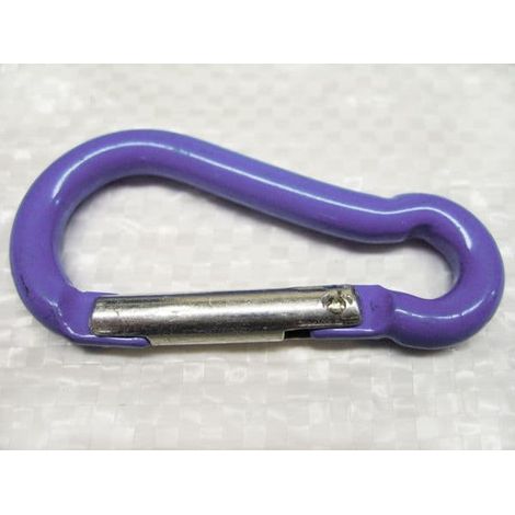 6MM X 60MM, Purple Coated Aluminium Carbine Hook - Spring / Snap / Fastener