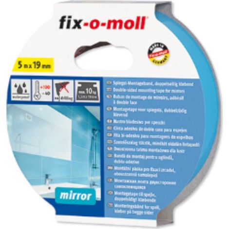 FIX-0-MOLL - 5mt x 19mm - NASTRO BIADESIVO PER MONTAGGIO SPECCHI - COLORE AZZURRO