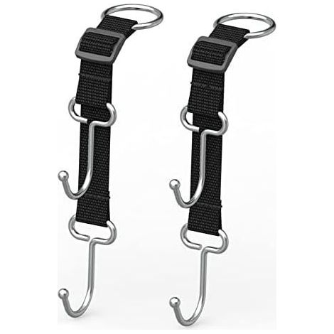 Set aus 2 Autokartenhalterhaken, Autositz-Kopfstützenhaken, hübschen Geldbörsen- und Taschenhaken, verdeckten und verstellbaren Metallhaken für Handtaschen, Kleiderbügel-Aufbewahrungstaschen.